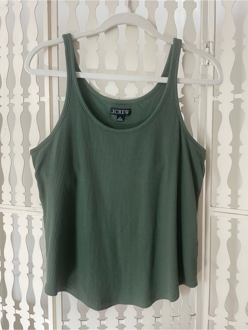 J. Crew Olive Green Ribbed Tank Top EUC
